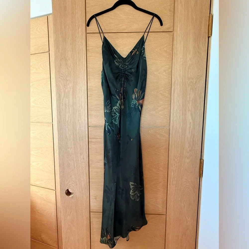 All Saints Elegant Green Floral Dress - Picture 1 of 7